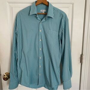 Peter Millar Men's Blue Checkered Shirt L